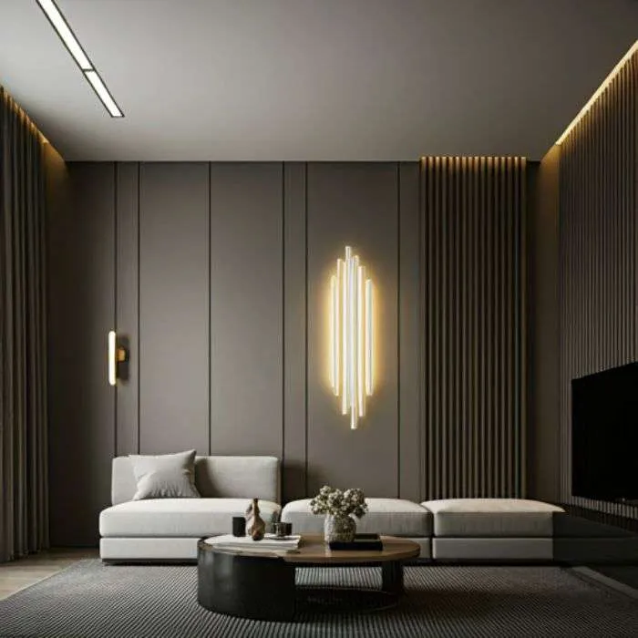 Accent slat wall with LED lighting